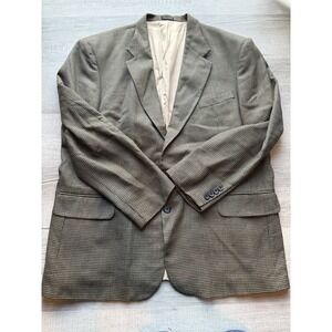 Oscar de La Renta Houndstooth Wool Blazer 48r Sport Coat businessman luxury